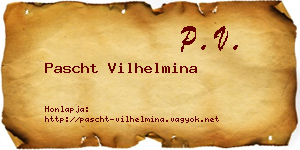 Pascht Vilhelmina névjegykártya
